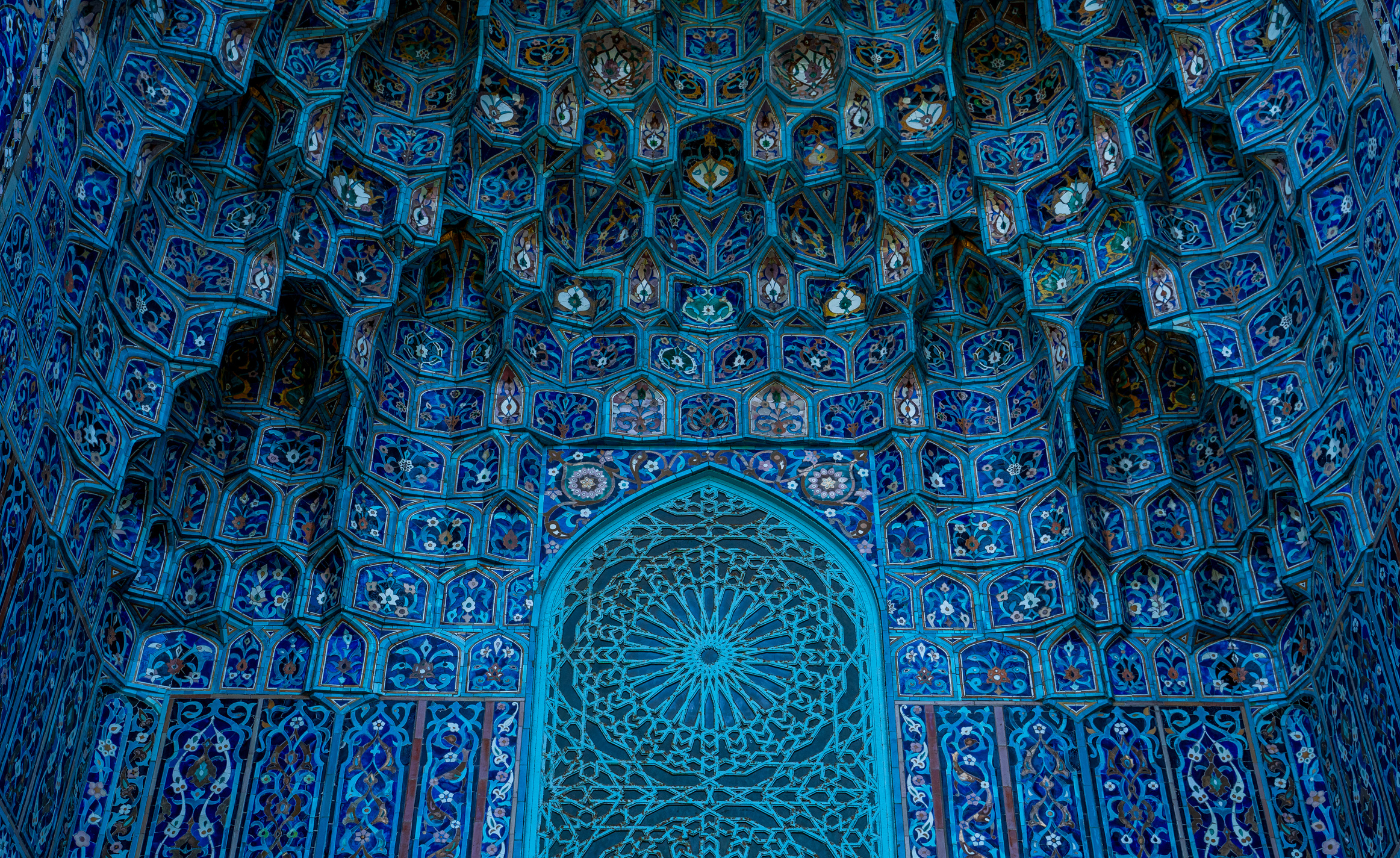 Blue Decorations in Mosque
